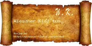 Wieszner Klétus névjegykártya